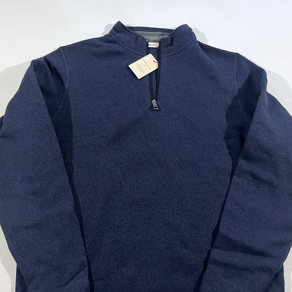 Peter Millar Mens Navy Crown Fleece 1/4 Zip Pullover Sweater MF23K60 Sz L NWT - Picture 2 of 8